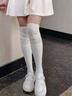 COSMICKISS靴子襪女堆堆襪長(cháng)筒過(guò)膝襪白色春秋拼接堆堆美拉德秋冬長(cháng)靴jk長(cháng)襪 白色【均碼】 曬單實(shí)拍圖