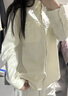 優(yōu)衣庫女裝全棉工裝襯衫/長(cháng)袖襯衣外套25秋冬新款479579 01 乳白色 M 曬單實(shí)拍圖