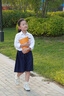 衣諾坊女童半身裙中長(cháng)百褶裙子春秋兒童畢業(yè)演出服團體服校服 曬單實(shí)拍圖