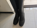 百麗（Belle）牛皮復古時(shí)髦騎士靴女商場(chǎng)同款顯瘦長(cháng)筒靴3NF73DG4 黑色 37 (235mm) 曬單實(shí)拍圖