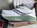 Saucony索康尼彭于晏同款勝利22跑步鞋男緩震舒適慢跑鞋白綠42.5 曬單實(shí)拍圖