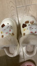 卓詩(shī)尼加絨洞洞鞋女厚底冬季保暖外穿可愛(ài)毛毛棉拖鞋 白色 38  曬單實(shí)拍圖