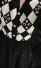 香影黑色v領(lǐng)連衣裙女2025秋冬季新款法式針織拼接菱格假兩件裙子 黑色 S 曬單實(shí)拍圖