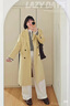 對白【AN大碼系列】【100%綿羊毛】戧駁領(lǐng)雙面呢大衣秋冬胖mm毛呢外套 鵝黃色 M 建議體重110-125 曬單實(shí)拍圖