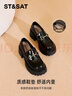 星期六女鞋樂(lè )福鞋2025秋季厚底女士高跟黑色小皮鞋SSC3112C8D 黑色 37 曬單實(shí)拍圖