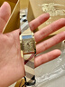 博柏利（BURBERRY）【限量】支持鑒定/真皮手表女士手表小方表米色巴寶莉腕表BU9509 BU9509格子紋皮帶間金 曬單實(shí)拍圖