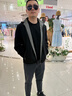 羅蒙雙面穿可拆卸連帽牛奶絲夾克男士春秋中青年寬松高端外套爸爸裝 黑色 L 175 （適合120-145斤） 曬單實(shí)拍圖