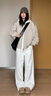 妍莉芬（yanlifen）棒球服秋冬短外套女裝冬季2025年新款短款羽絨棉服女棉衣外套上衣 米灰色 夾棉款 S 建議85-114斤內 曬單實(shí)拍圖