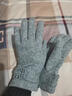 恒源祥觸屏手套羊毛新款冬季女士羊絨加絨加厚彈力針織保暖短款防寒手套 淺灰色加絨加厚觸屏款 均碼 曬單實(shí)拍圖