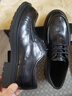 金利來(lái)（Goldlion）男鞋 冬季加絨保暖棉鞋 男士圓頭系帶厚底增高商務(wù)正裝棉皮鞋男 黑色 40 比標準碼皮鞋偏大一碼 曬單實(shí)拍圖