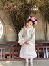安妮優(yōu)兒格格服女童古裝清朝秋冬加厚兒童冬季漢服中國風(fēng)唐裝滿(mǎn)族拜年服裝 綠色加絨加厚 130 曬單實(shí)拍圖