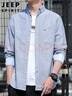JEEP SPIRIT吉普長(cháng)袖襯衫男休閑外套男裝秋冬季襯衣男士純棉潮流衣服 曬單實(shí)拍圖