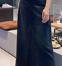 艾諾絲雅詩(shī)【商場(chǎng)同款】2025秋季新品通勤百搭中長(cháng)款牛仔A字半身裙40713518 黑灰色 XL 曬單實(shí)拍圖