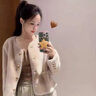 妤遇（YUUZYUUS）品牌女裝皮草外套女2025冬季新款小香風(fēng)時(shí)尚氣質(zhì)百搭羊羔毛大衣 白色 M 曬單實(shí)拍圖