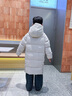 雪中飛兒童羽絨服2025新款女童冬裝大童男童工裝風外套加長及膝防寒服 暖米色 140 曬單實拍圖