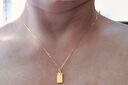 中國黃金（CHINA GOLD）黃金項鏈女士百搭十字足金O字素鏈金首飾教師節禮物送老婆女朋友 今/次日達-閃0素鏈【國金禮盒】約1.2g 曬單實(shí)拍圖