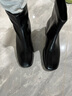 百思圖2025冬季新款氣質(zhì)通勤白色法式小踝靴粗跟女短靴CM108DD5【預售】 黑色 39 曬單實(shí)拍圖