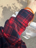 班尼路S&K系列潮牌格子襯衫男女春秋季美式復古寬松格紋長(cháng)袖情侶外套 紅色 M 建議110-125斤 曬單實(shí)拍圖