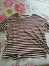 德瑪納（dme）【條紋寬松棉t】2025夏季新款圓領(lǐng)落肩打底衫短袖上衣女裝t恤衫 中國紅 M 曬單實(shí)拍圖