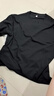 【蛇紋短袖】T恤男夏季小V領(lǐng)慵懶休閑訓練健身上衣純色寬松半袖 黑色 3XL 曬單實(shí)拍圖