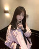 哈魯迪藤永咲哉同款夾克外套女早秋季美式巴恩風(fēng)拼接撞色翻領(lǐng)短外套上衣 粉色 M （80-100斤） 曬單實(shí)拍圖