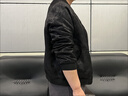 SUSTYLE國際一線(xiàn)品牌棒球服開(kāi)衫短女新款插肩袖暗紋提花感夾克寬松版外套 淺杏 M 曬單實(shí)拍圖