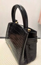 CHARLES&KEITH鱷魚(yú)紋凱莉包手提斜挎婚包包女包生日禮物CK2-50270880-1 Black黑色 S 曬單實(shí)拍圖