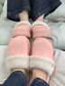 樸西室外防水棉拖鞋冬季保暖可拆卸情侶棉拖舒絨棉可拆卸室內棉拖女 淺粉 40-41 曬單實(shí)拍圖