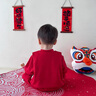 G.DUCKKIDS小黃鴨嬰兒連體衣春秋中國風(fēng)新生兒衣服滿(mǎn)月百天男女寶寶周歲禮服 紅色連體衣 66cm 66碼0-3月建議寶寶4-6公斤 曬單實(shí)拍圖