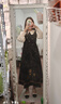 兩三事梵高假兩件連衣裙女2025春季新款冬新款設計感拼接襯衫裙與葵共語(yǔ) 黑色-y S 曬單實(shí)拍圖