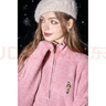 妖精的口袋Polo領(lǐng)刺繡miu系針織連衣裙女2025春新款氣質(zhì)打底裙子 甜美粉色 S 曬單實(shí)拍圖