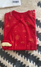 babylove嬰兒連體衣純棉春秋紅百天滿(mǎn)月寶寶衣服新生兒和尚服哈衣新年衣服 福順平安中國紅 52cm 曬單實(shí)拍圖