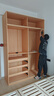 詩(shī)蒂思橡木推拉門(mén)衣柜臥室家用小戶(hù)型北歐實(shí)木衣柜儲物收納滑移門(mén)衣櫥柜 1.6米衣柜+40cm頂柜(總高2.4米) 原木色木門(mén)【母嬰級加厚橡木】 曬單實(shí)拍圖