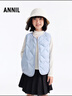 安奈兒童裝男女童羽絨馬甲2025冬新款 幽鏡藍 150cm 曬單實(shí)拍圖
