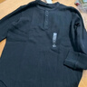 優(yōu)衣庫男女裝華夫格亨利領(lǐng)套頭衫長(cháng)袖T恤純色休閑475353 469924 475353/09黑色 XL /180/108B 曬單實(shí)拍圖