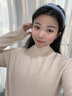 斐特瑪【斷碼精品】半高領(lǐng)簡(jiǎn)約套頭打底針織衫女加厚內搭毛衣女秋冬新款 米色 M  100-110斤 曬單實(shí)拍圖