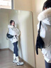 艾珠兒（Aizhuer）羽絨棉服女2025冬季新款學(xué)生加厚小個(gè)子保暖棉衣派克服棉襖外套 白灰色 M 曬單實(shí)拍圖