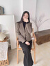 YINGBANI小西裝外套女2025春秋季新款高級感氣質(zhì)休閑百搭顯瘦毛呢西服上衣 單件咖色西裝 L （建議101-110斤） 曬單實(shí)拍圖
