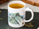 Gao Chun Ceramics高淳陶瓷江山多嬌中式復古骨瓷茶杯帶濾茶杯琺瑯彩茶杯伴手禮水杯 江山多嬌金枝濾茶杯（不銹鋼漏） 曬單實(shí)拍圖