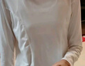 哈魯迪長(cháng)袖打底衫T恤女裝春夏季圓領(lǐng)內搭白色正肩修身顯瘦百搭弧形薄衫 白色 M （80-110斤） 曬單實(shí)拍圖
