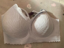 素肌良品羽毛蕾絲性感內衣女大胸包容顯小3d立體洞洞杯輕薄透氣聚攏文胸罩 海鹽藍 2XL (建議135-150斤） 曬單實(shí)拍圖