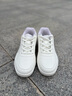 安踏女鞋板鞋女秋冬季皮面低幫白色運動(dòng)鞋學(xué)生輕便小白鞋休閑運動(dòng)鞋子 象牙白/迷霧紫-1  39 （女8碼） 曬單實(shí)拍圖