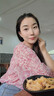 世希大碼300斤胖妹妹法式粉色雪紡碎花泡泡袖襯衫女夏裝甜美減齡上衣2 粉色 4XL 250-300斤 曬單實(shí)拍圖