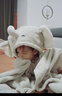 BABYGREAT嬰兒浴巾兒童洗澡巾斗篷帶帽子新生兒寶寶連帽包裹巾吸水速干四季 【斗篷連帽浴巾丨四季款】小象敦敦 曬單實(shí)拍圖