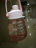 特百惠（Tupperware）大肚杯1.1L水壺大容量帶刻度便攜提手夏季塑料水杯子 柔糖粉1.1L-無(wú)包裝無(wú)碼 曬單實(shí)拍圖