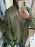 馬登工裝美式空中MA1飛行員夾克軍事風(fēng)短款外套復古棒球服男潮秋上衣 綠色 L 曬單實(shí)拍圖
