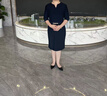 羅蒙（ROMON）工作服女夏連衣裙高貴優(yōu)雅氣質(zhì)高端包臀售樓部工裝女五分袖職業(yè)裙 藏青色款五分袖 藍色腰帶 2XL 123-133 曬單實(shí)拍圖