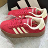 adidas「T頭鞋」VL COURT復古休閑板鞋德訓鞋男女阿迪達斯輕運動(dòng) 淺猩紅/暖香草色/黃色   40 曬單實(shí)拍圖