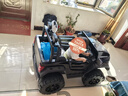技速兒童電動(dòng)車(chē)四輪可坐大人雙人小孩玩具遙控童車(chē)四驅越野車(chē)可駕駛 烤漆黑：四驅全功能+10A大電瓶 曬單實(shí)拍圖
