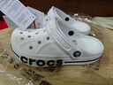 卡駱馳（CROCS）洞洞鞋貝雅卡駱班輕便耐磨一腳蹬休閑鞋|205089 白/深藍-126 41 /42(260mm) 曬單實(shí)拍圖
